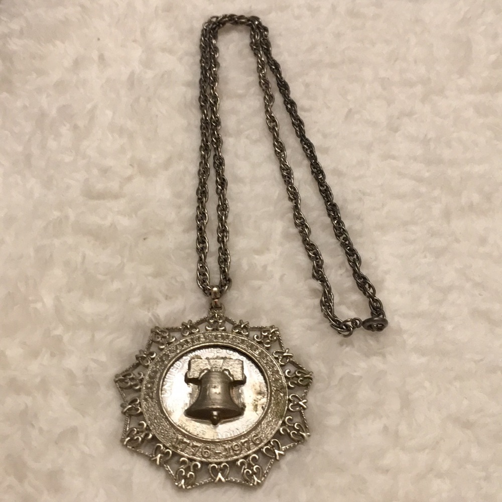 Vintage US half dollar Liberty Bell necklace